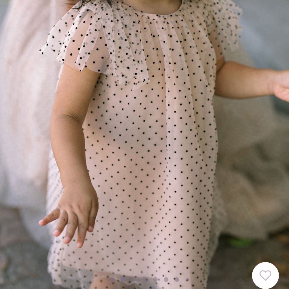 MORNING LAVENDER MINI DOTTED TULLE DRESS